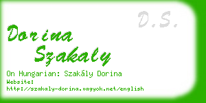dorina szakaly business card