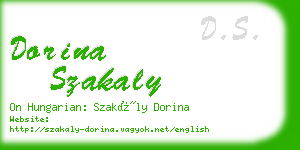dorina szakaly business card